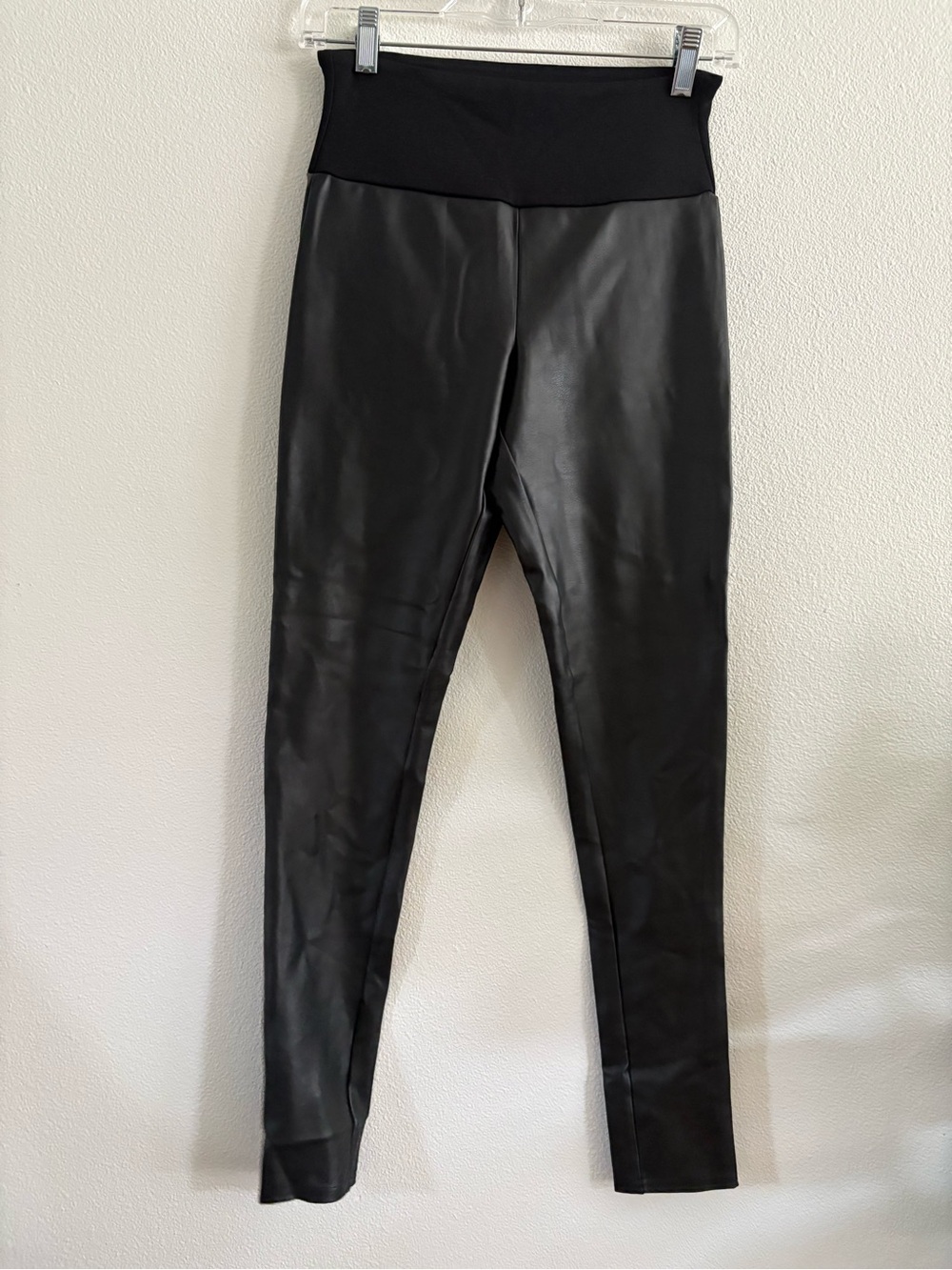 SPANX Black Sculpting High-Waist Faux Leather Leggings